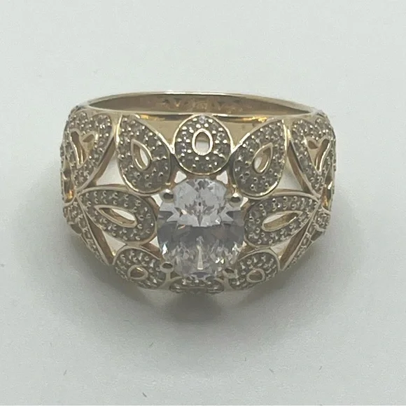 Bella Luce Gold Over Sterling Silver CZ Statement Ring - Size 8 - Picture 7 of 9